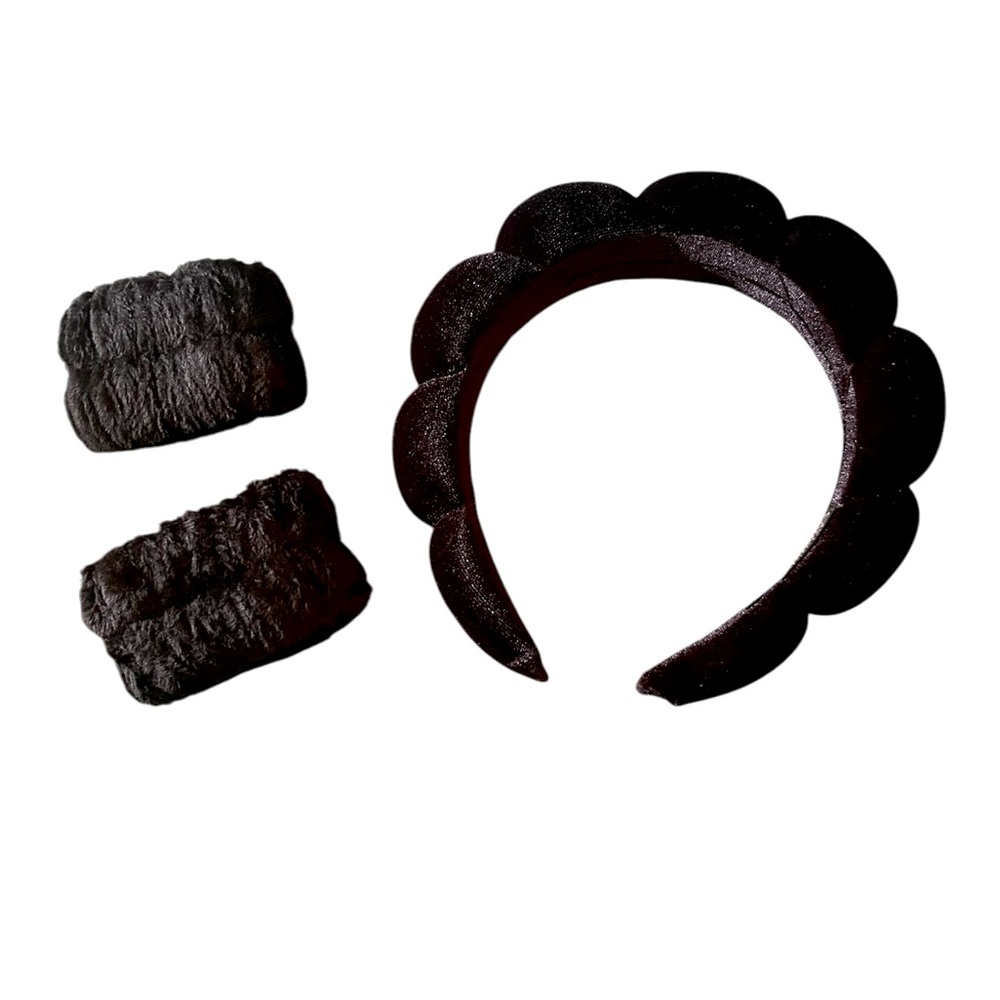 Velvet Headband and Wrist Cuffs Set